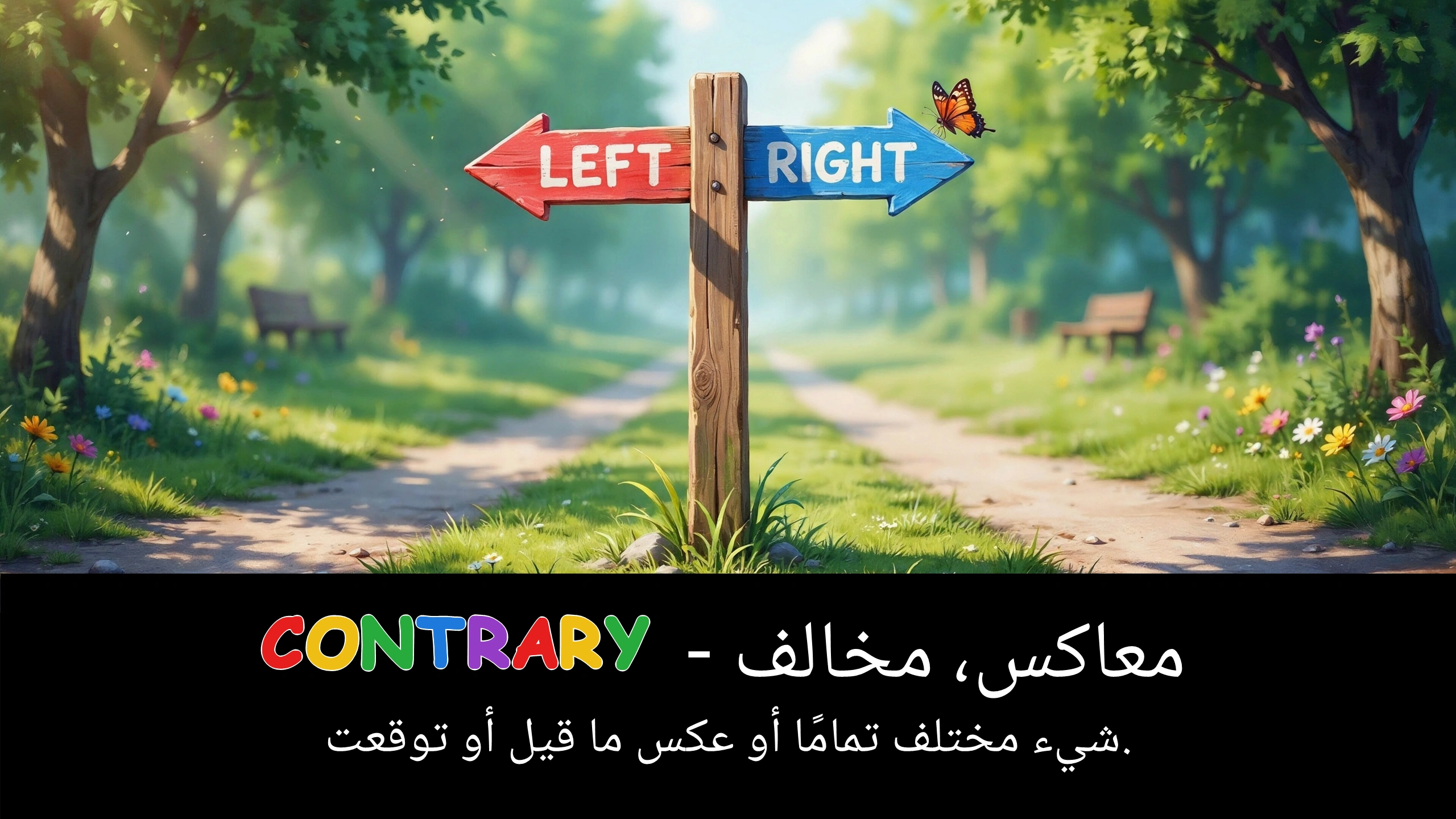 Arabic Illustration for contrary